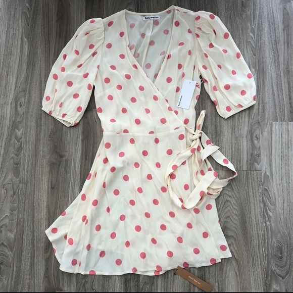 Reformation Dresses & Skirts - Reformation Coquette Olince Polka Dot Wrap Dress